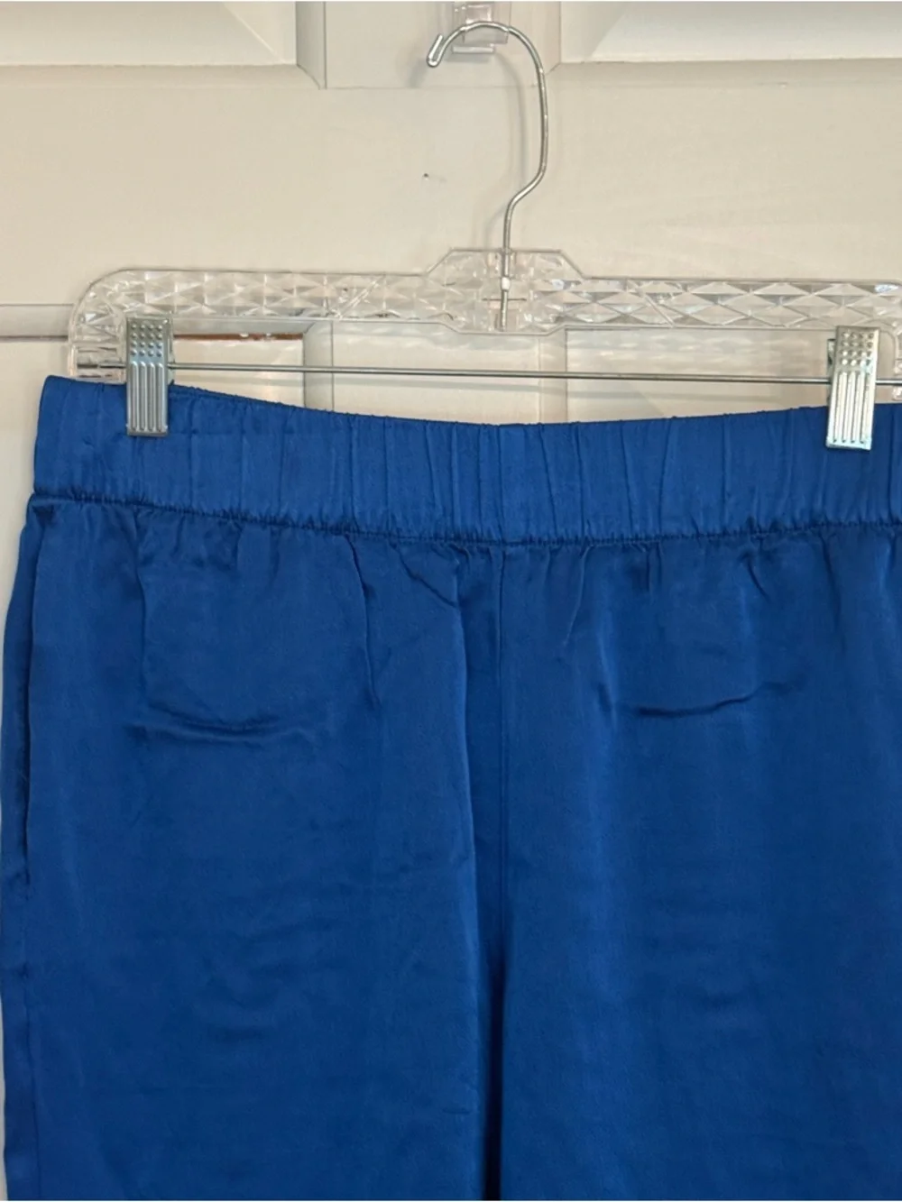 J.Crew Blue Wide Leg Pull-On Pants Size 8 Elastic Waist Casual 25359